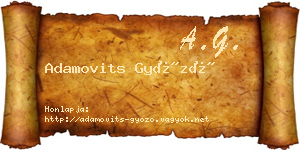 Adamovits Győző névjegykártya
